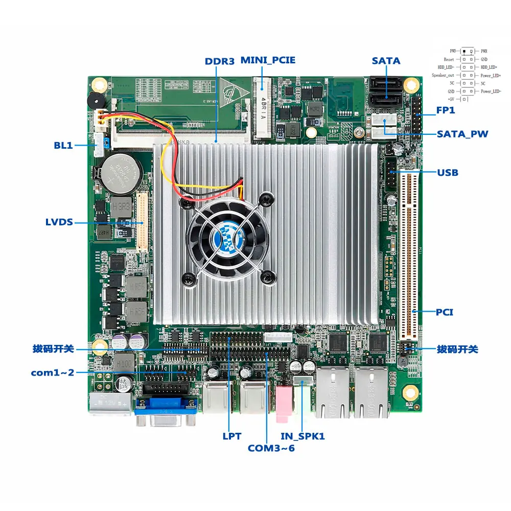 Itx Mainboard Intel 82GM45 Core Duo P8400 CPU DC 12V~24V Industry Motherboard LVDS