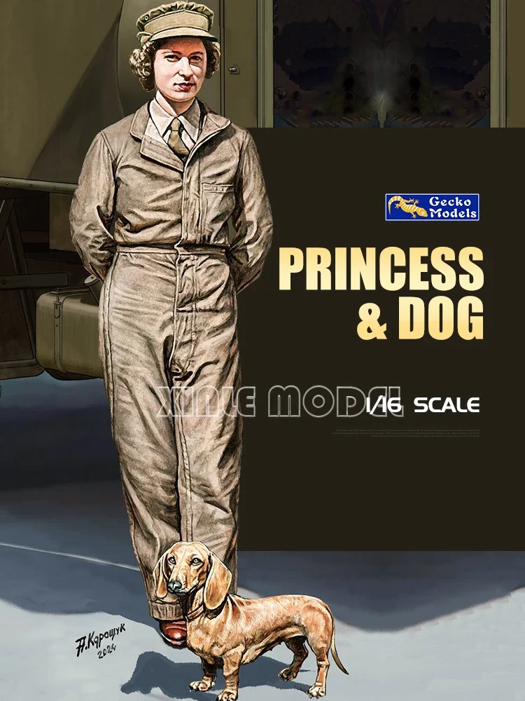 

Модель геккона Пропорциональный комплект 1/16 16GM0020 собранный солдатский комплект Принцесса и собака, для военной модели игрушек, коллекция для хобби