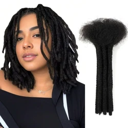 Dreadlocks Brazilian Virgin Human Hair 10 Strands Crochet Braid Hair Loc Extensions 0.6 cm Kinky Braiding Microlocks