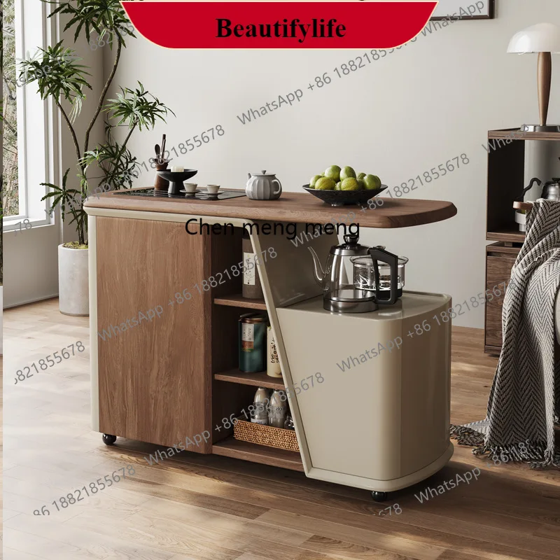 

G153 Rotatable tea table, kettle integrated, medieval style coffee table, mobile sofa, living room home light luxury