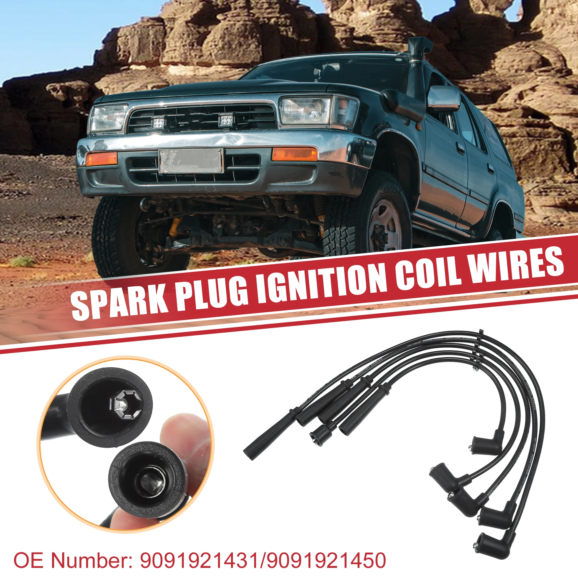 UXCELL 5 Pcs Spark Plug Wire Ignition Coil Cable 9091921431 for Toyota 4Runner L4 2.4L