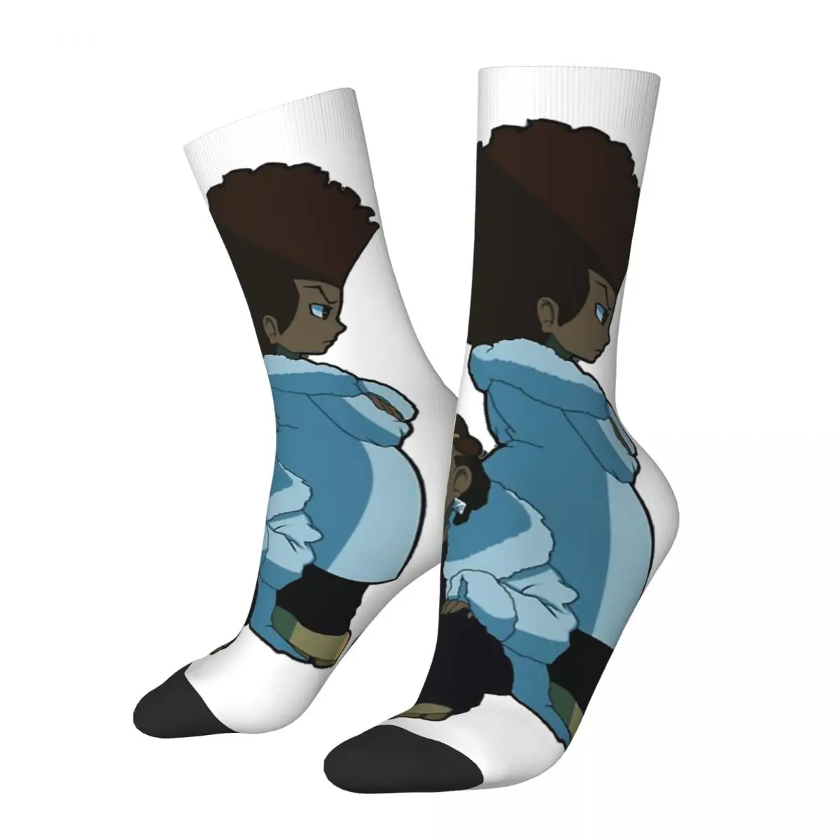 

Hip Hop Vintage Brothers Crazy Men's compression Socks Unisex The Boondocks Street Style Seamless Printed Funny Crew Sock Boys