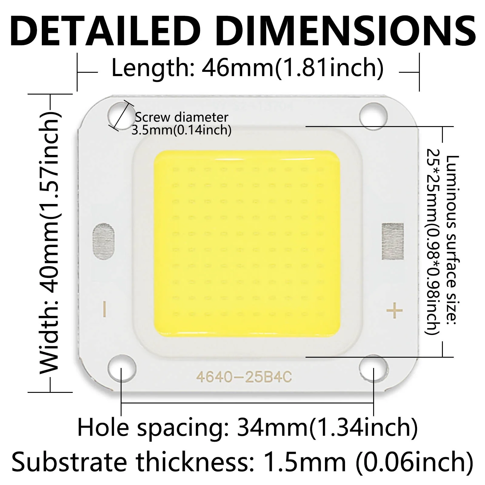 DC12-14V 1000-2500mA 4640 LED COB Chip Integrated Light Beads DIY For Floodlight Spotlight Bulbs Diode LED Ceiling Light Source