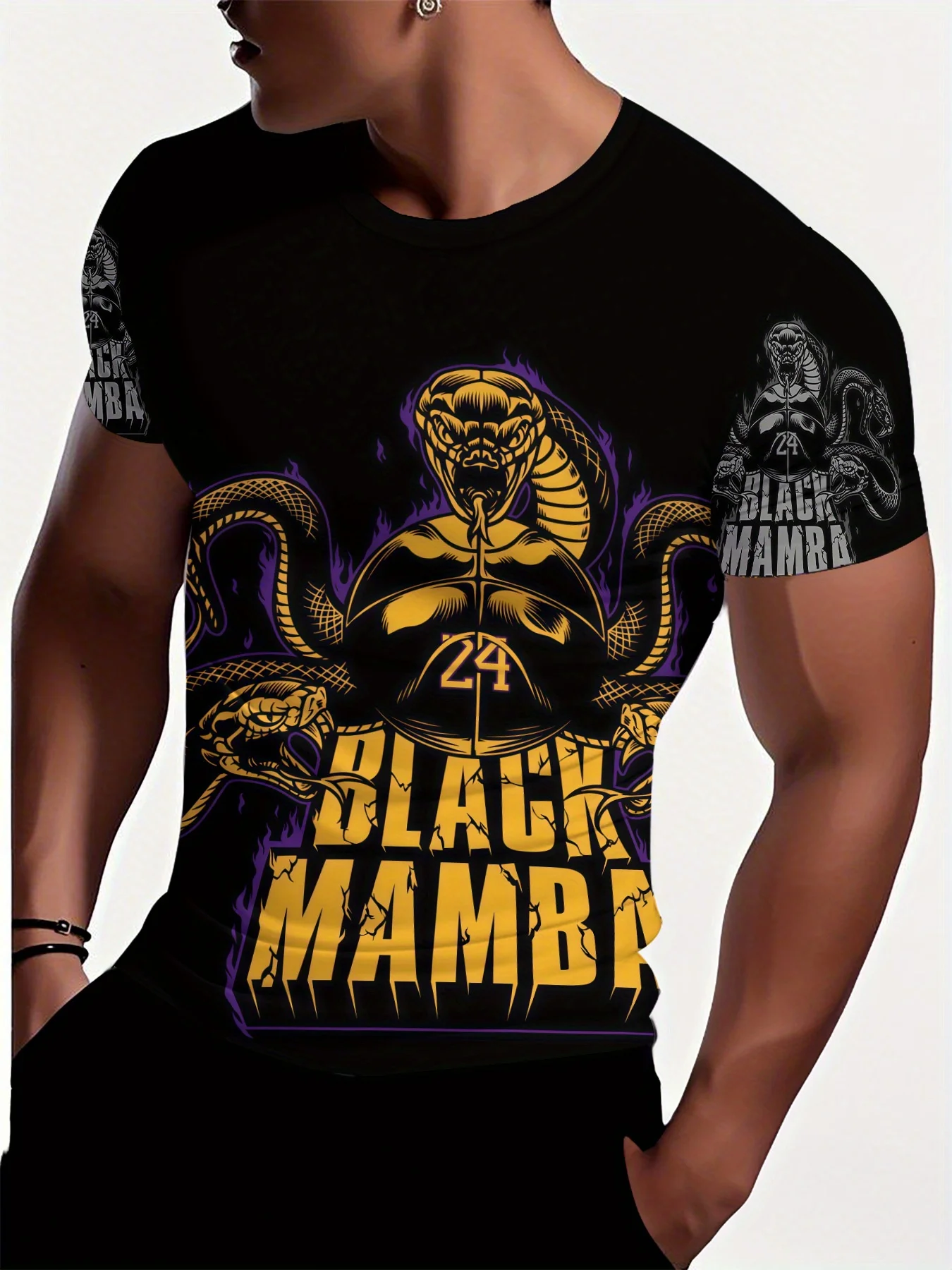 

2025 New Men's Fashion Retro Sports Outdoor Short-Sleeve Quick-Dry Printed Breathable Fitness Training T-Shirt