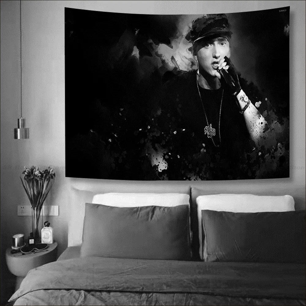 hip -hop singer Eminem Tapestry Anime Tapestry Hanging Tarot Hippie Wall Rugs Dorm Wall Hanging Sheets