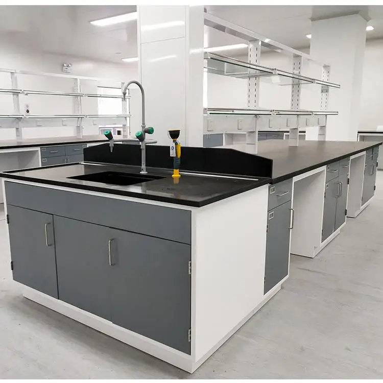Wall Bench Table With PP Sink Acid Resistance Corrosion-Resistant Reagent Shelf Lab Bench Workstation For Biology Lab Furniture
