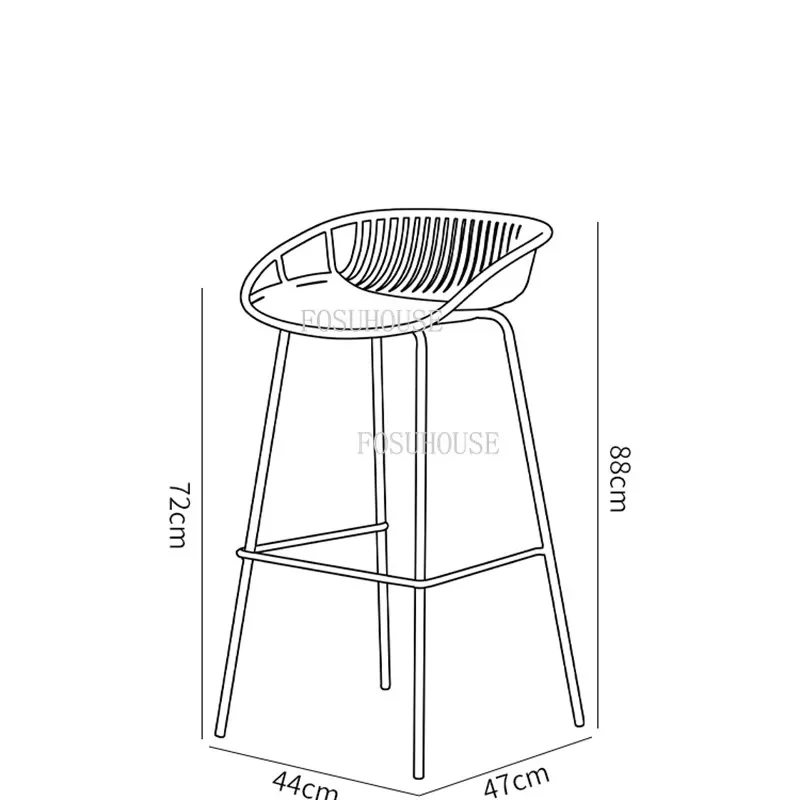 北欧錬鉄製バーチェアホーム背もたれ高足スツールモダンなミニマリストバースツールキッチンフロントデスクバー家具CN