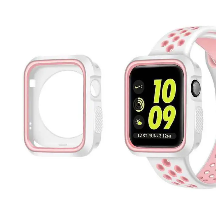 + สำหรับ Apple IWatch Ultra 49มม.45มม.41มม.44มม.40มม.อุปกรณ์เสริมคู่สี SiliconeProtector IWatch Series 8