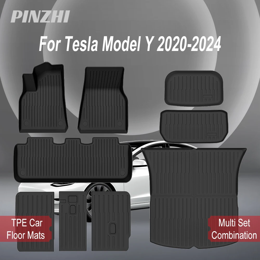 Für Tesla Model Y 2020-2024 (Nicht für Juniper) TPE-Fußmatten und Rutschfeste Bodenmatten mit Verschiedenen Fußmatten-Kombinationen