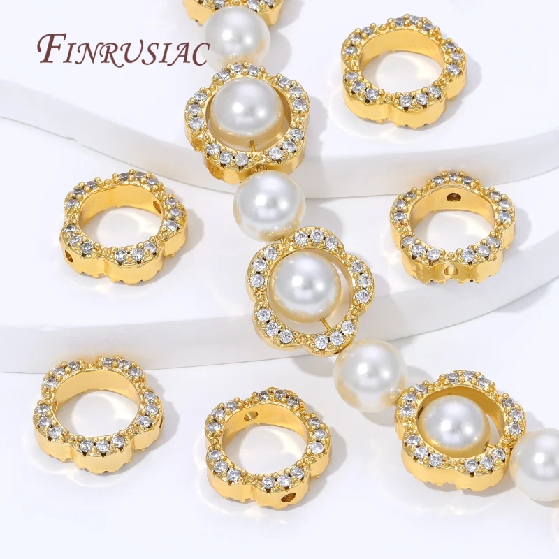 2/4/6Pcs 18K Gold Plated Brass Bead Frame,Flowers Bead Frame,Jewelry Making Supplies,DIY Necklaces&Bracelets Accessories image 4