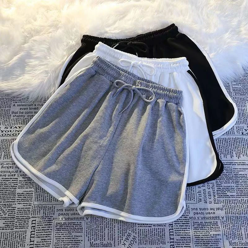 Women Casual Shorts Summer Loose High Waist Female Wide Leg Shorts Fashion New All Match Sports Solids Ladies Shorts