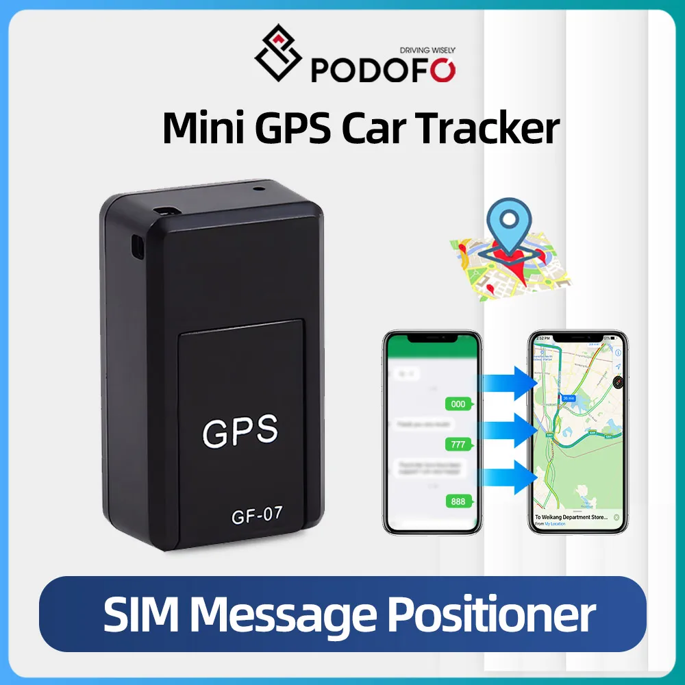 

Podofo GF-07 Mini GPS Locator Long Standby Magnetic SOS forCar/Person/Pet Locator Location Monitor in Real Time Locator