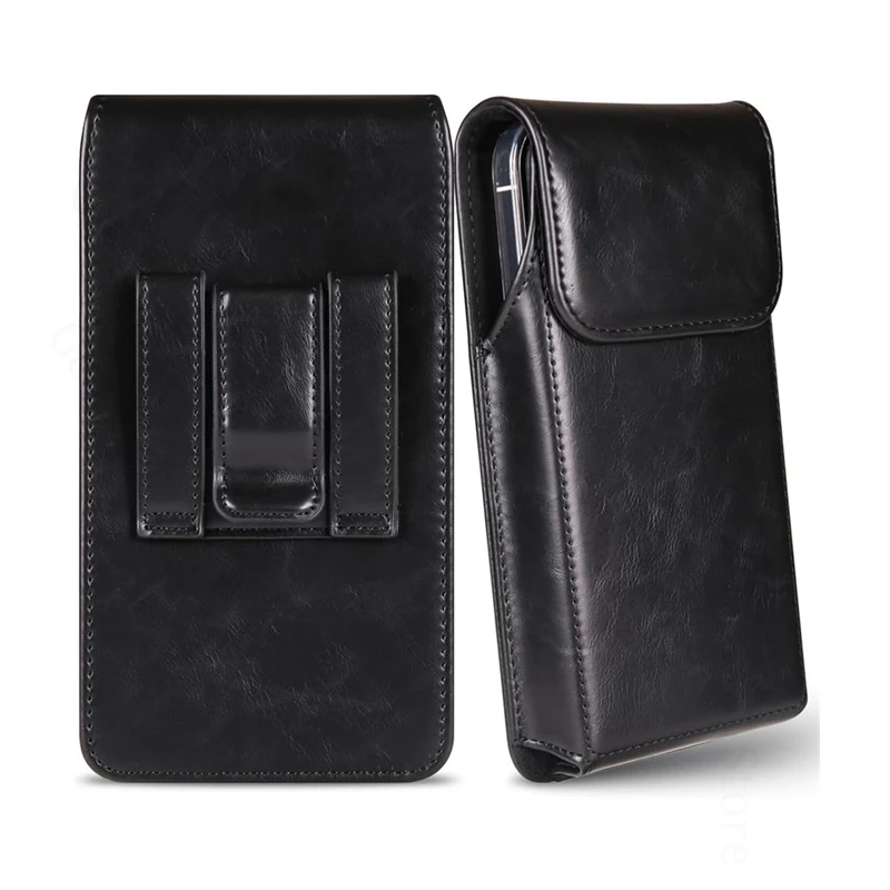 

Luxury Leather Phone Pouch For iPhone Apple 17 Pro Max 16e 15 Plus 14 Pro 13 Mini 12 16 17 Air Waist Belt Bag Clip Magnetic Case