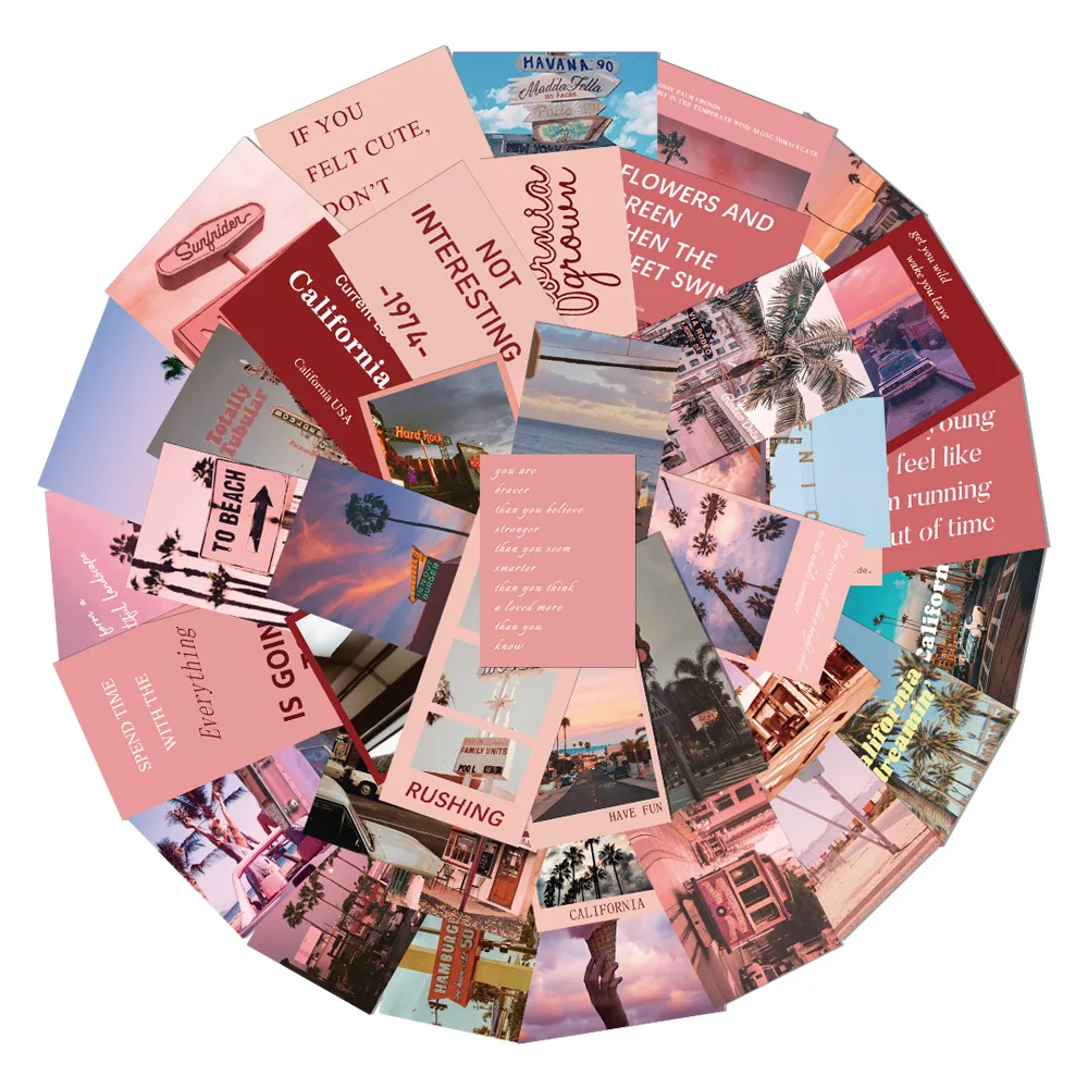 

10/50 шт. простые и свежие наклейки для улицы Калифорнии, канцелярские принадлежности для багажа, справочники, студенческие украшения для рабочего стола, водонепроницаемая наклейка