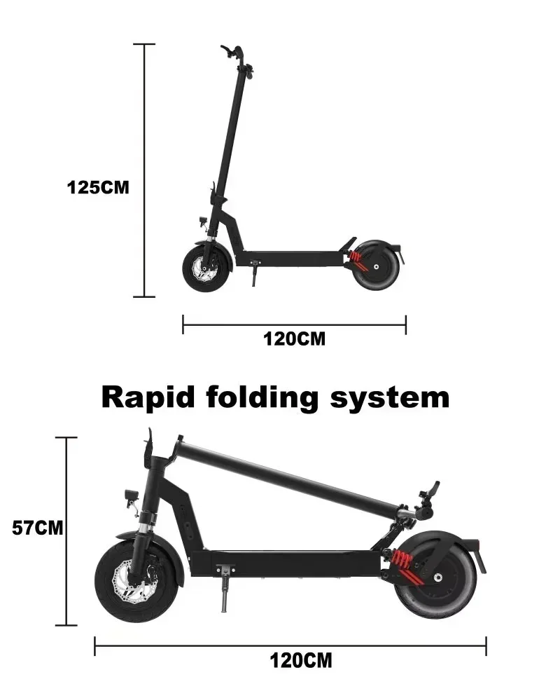 Trottinette Électrique de 10 Pouces avec Moteur d'Entraînement de 500W, Vitesse Maximale de 25MPH, EABS et Frein Dfisc Avant, pour Adulte