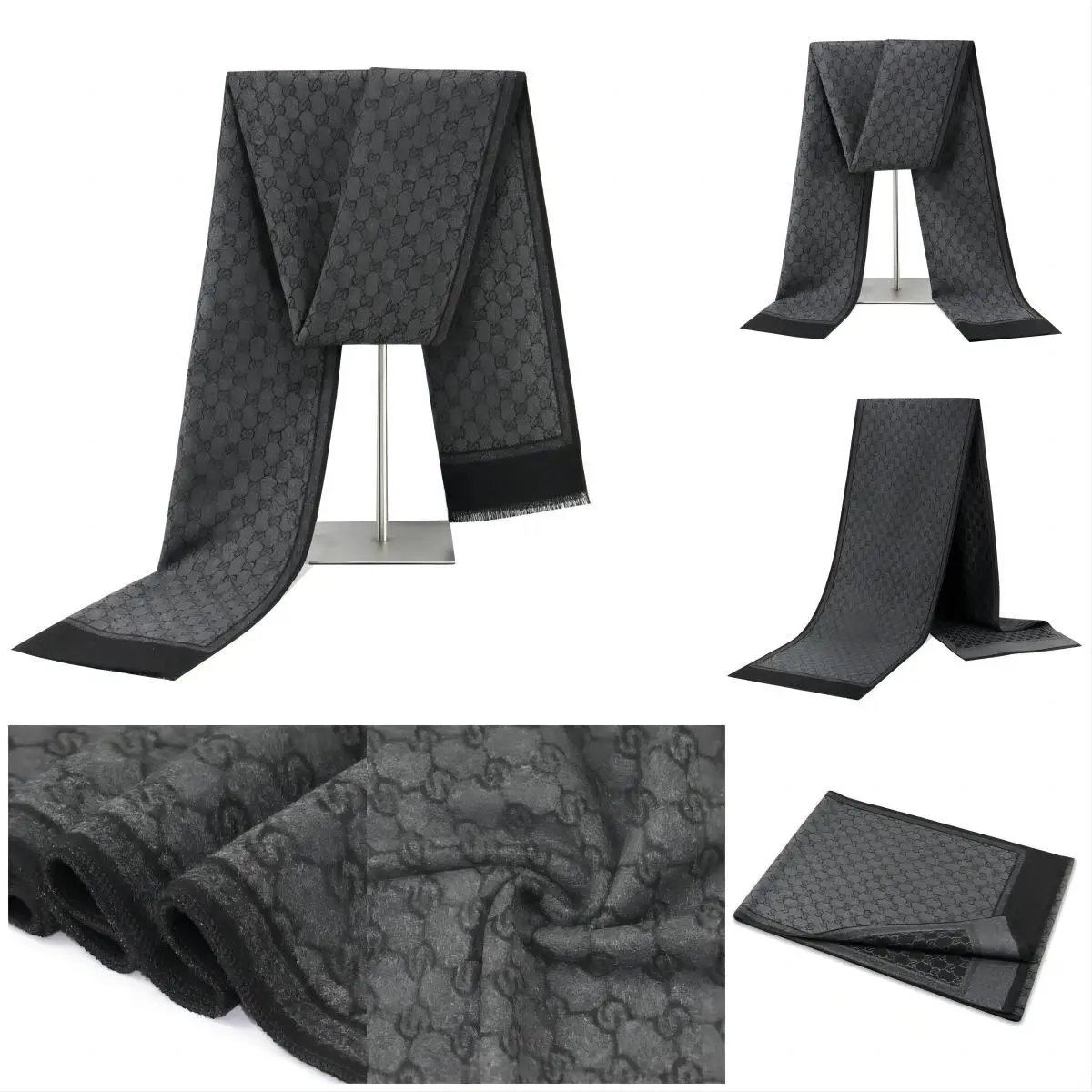 1pc Winter Sjaal Voor Mannen Geruite Streep Paisley Imitatie Kasjmier Elegante Jacquard Sjaals Dubbelzijdig Warm Winddicht Hals Snood