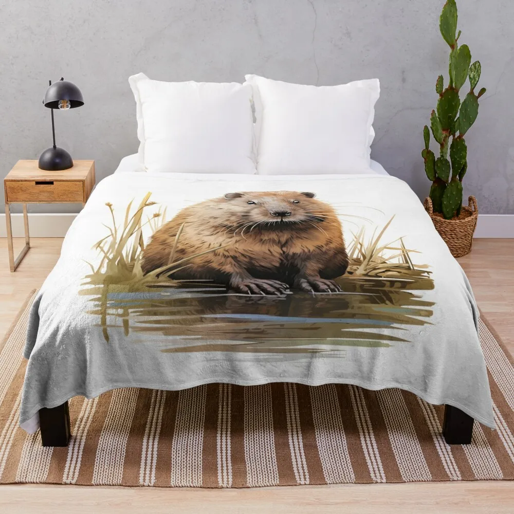 

Muskrat Rats Throw Blanket Bed Fashionable Blankets For Sofas Blankets