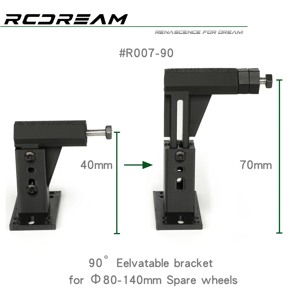 

Plastic Spare Tire Bracket Adjustable Height Bracket for 1/10 RC Crawler Car Traxxas TRX4 Defender Bronco AXIAL SCX10 RC4WD D90