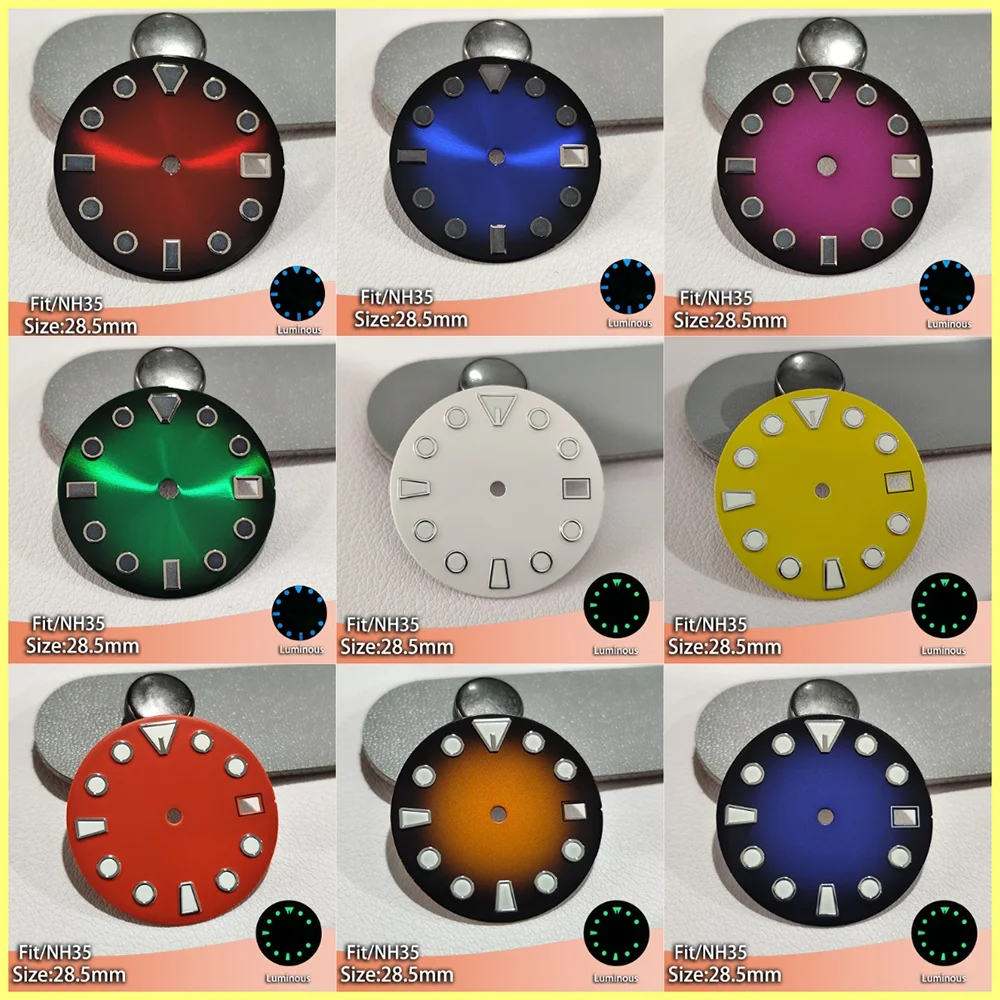 

NH35 Series Watch 28.5mm Diameter Dial For NH 35 Movement Accessories Single Calendar Luminous Men's Watches Dials Replacement