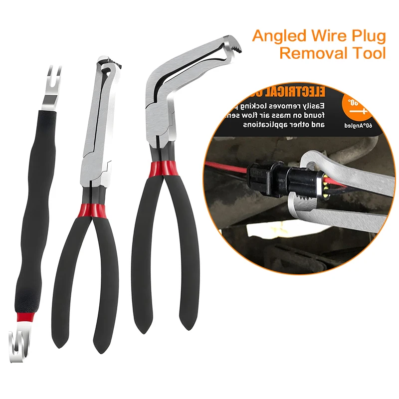 

Auto Electrical Disconnect Pliers Fuel Line Wire Removal Pliers Angled Wire Plug Motorcycle Auto Repair Removal Tools