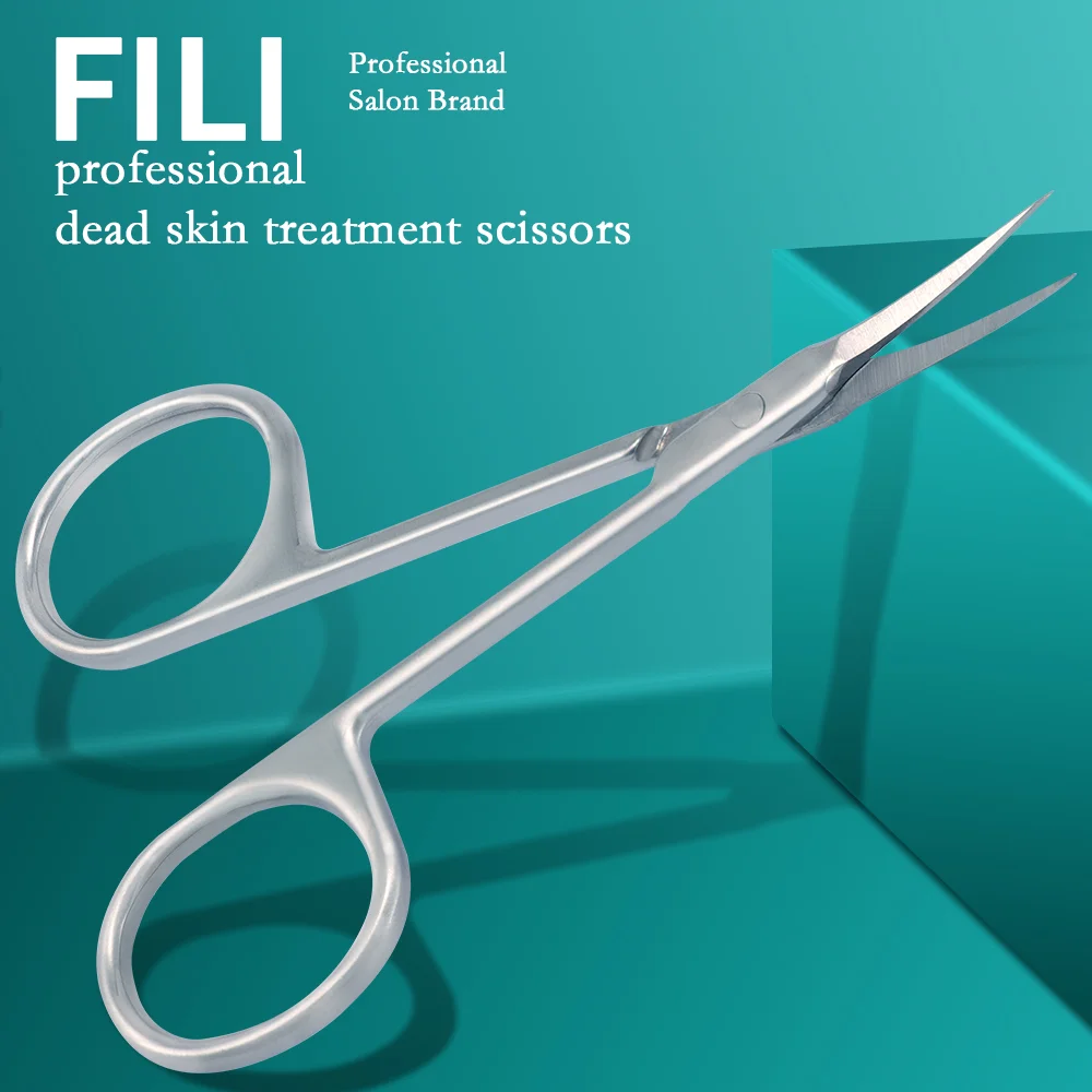 

FILI Professional Cuticles Scissors Stainless Steel Dead Skin Remover Trimmer Manicure Clipper Curved Scissors