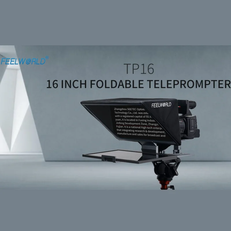 FEELWORLD TP16 16 بوصة ملقن قابل للطي يدعم ما يصل إلى 16 "الكمبيوتر اللوحي الأفقي العمودي Prompting APP التحكم عن بعد حمل