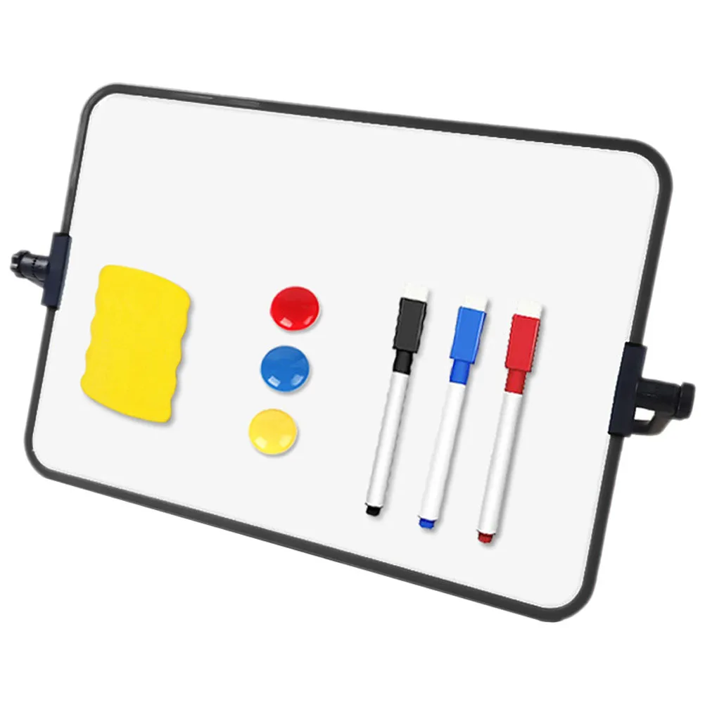 1Set Whiteboard Erasable Dry Erase Portable Desktop Double-Sided Writing Board Scratch Resistant White Board for Office Home