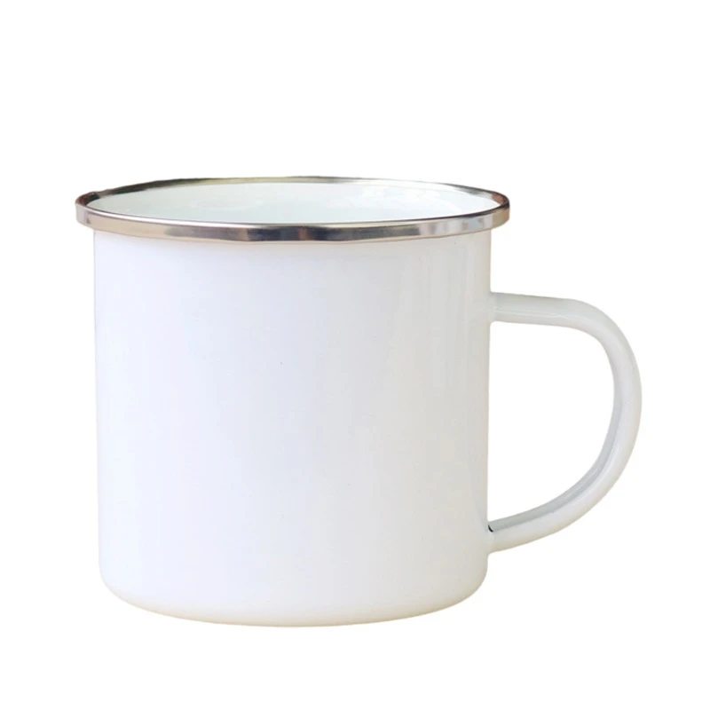 350ML Personalized Enamel Cup Sublimation Stainless Steel Wrapped Mug Cup Can Customizable Printing Photo Logo