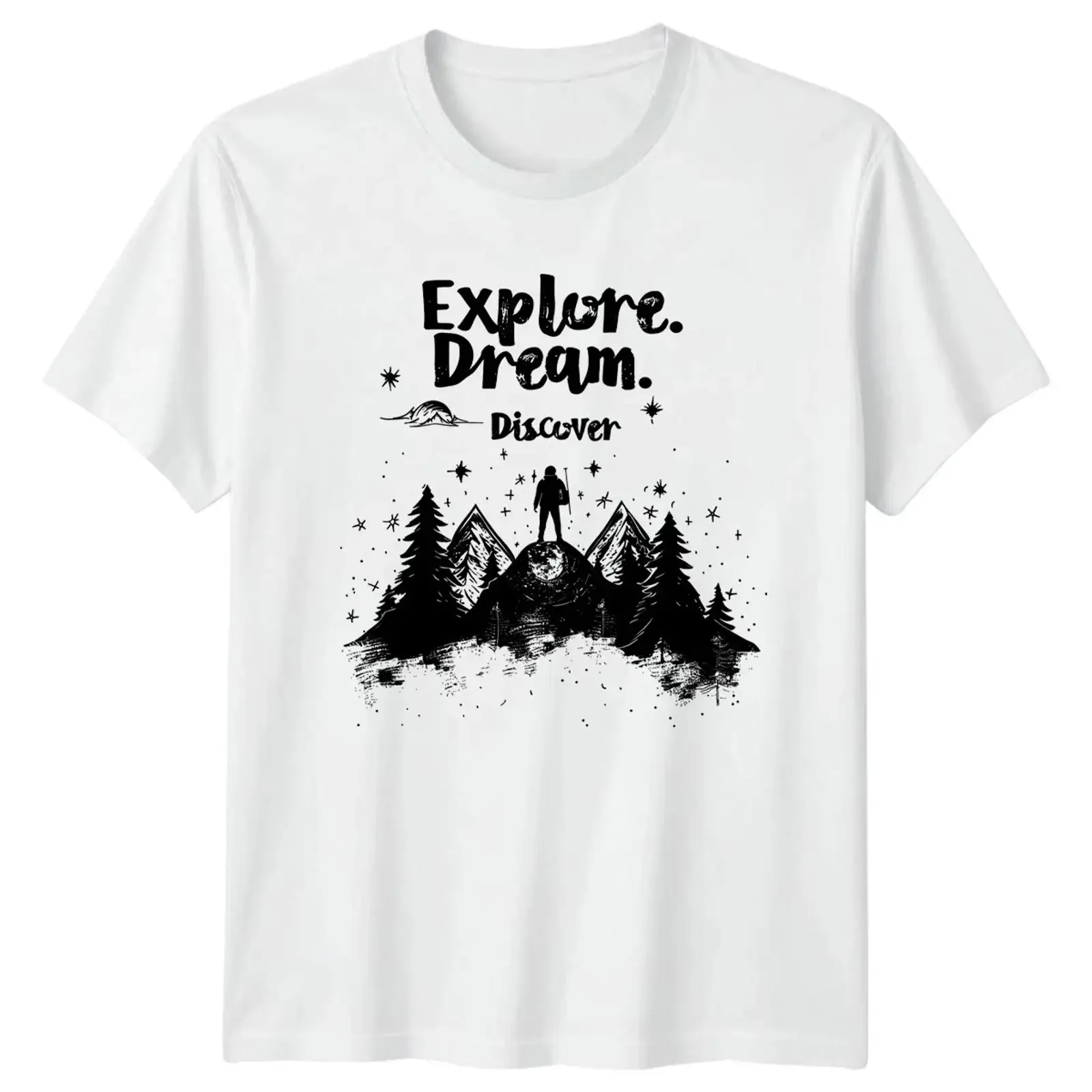 Explore Dream Discover T Shirt Wandern Camping Outdoor Abenteuer Geburtstag vintage Washed Casual Soft graphic Breathable