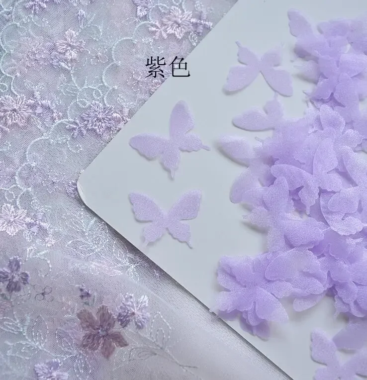 Butterfly tulle for wedding dress, 100 pcs/pack, 2.8cm, DIY material, bridal headwear, earrings, veil accessories, rs4127