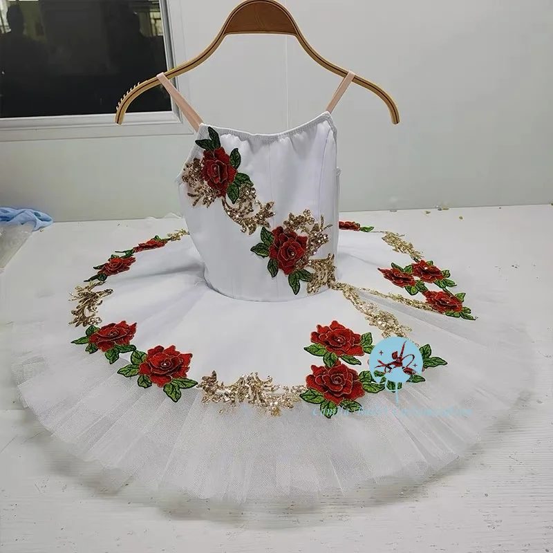 Jupe de spectacle de compétition TUTU de Ballet, fleur Simple, éveil de dieu, la belle au bois dormant, personnalisée pour adultes et enfants