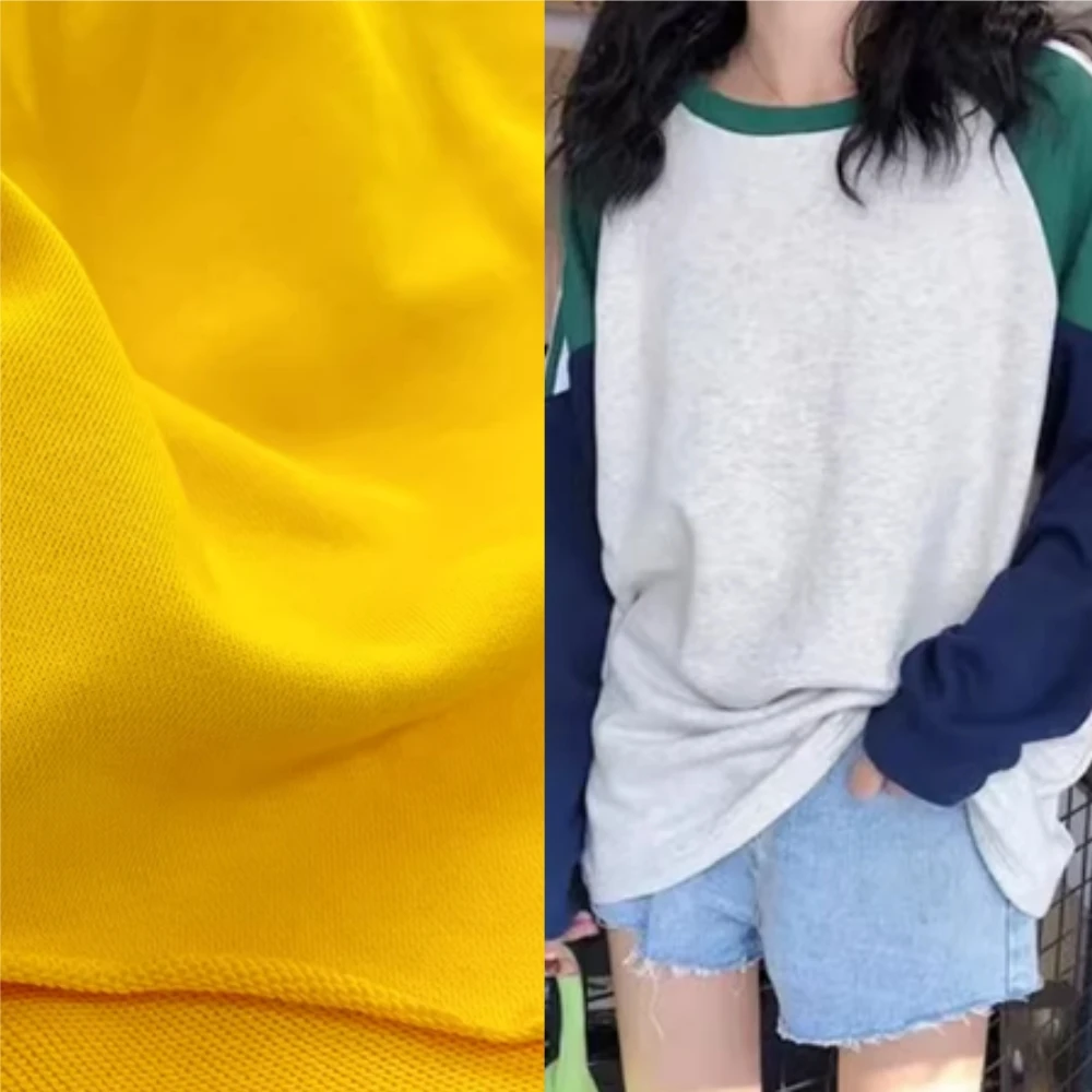 

Ткань с капюшоном из чистого хлопка, осенняя однотонная ткань для одежды, шитье одежды своими руками, оптовая продажа по метрам, материал