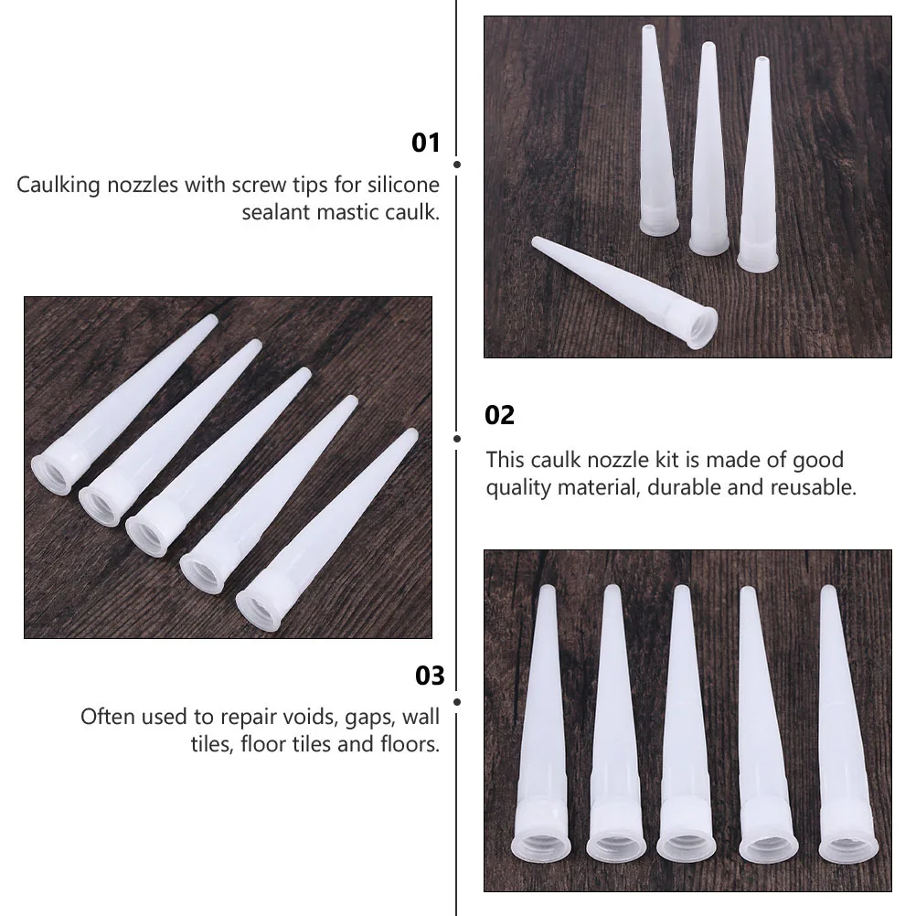 50 قطعة فوهة الغراء الزجاجي قابلة لإعادة الاستخدام تسرب فوهات بلاستيكية لملحقات أداة السد سيليكون أدوات كهربائية صيانة