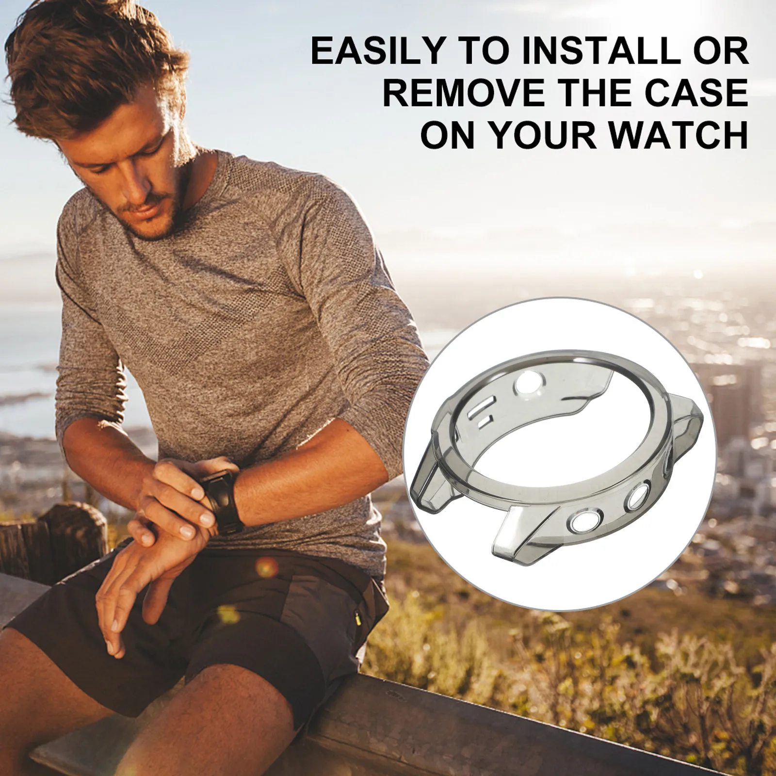 

Tpu Watch Protector Case for Smartwatch Modern Bumper Frame Screen Cover Anti-Scratch Flexible Lightweight Easy on Off Curved