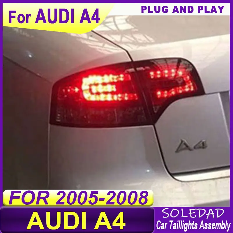 Car Tail Light Assembly for AUDI A4 B7 2005 2006 2007 2008 Tail Lamps Plug and Play Running Turning Brake Rear Tail lights