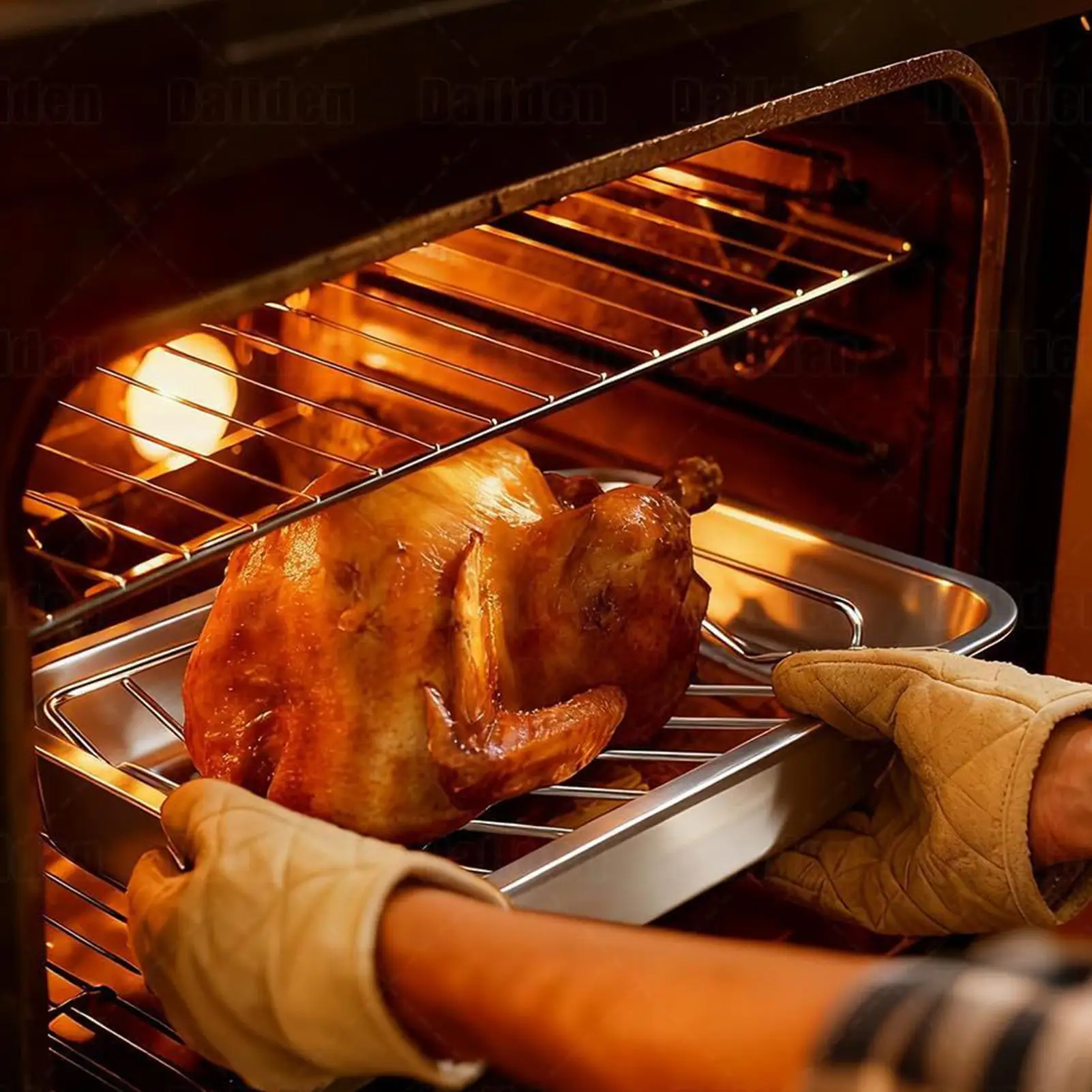 Roaster Rack V Shape Non-Slip Stand Roasting Racks For Oven Use For Chicken Meat Cooking Grilling Roaster Pan Home Kitchen