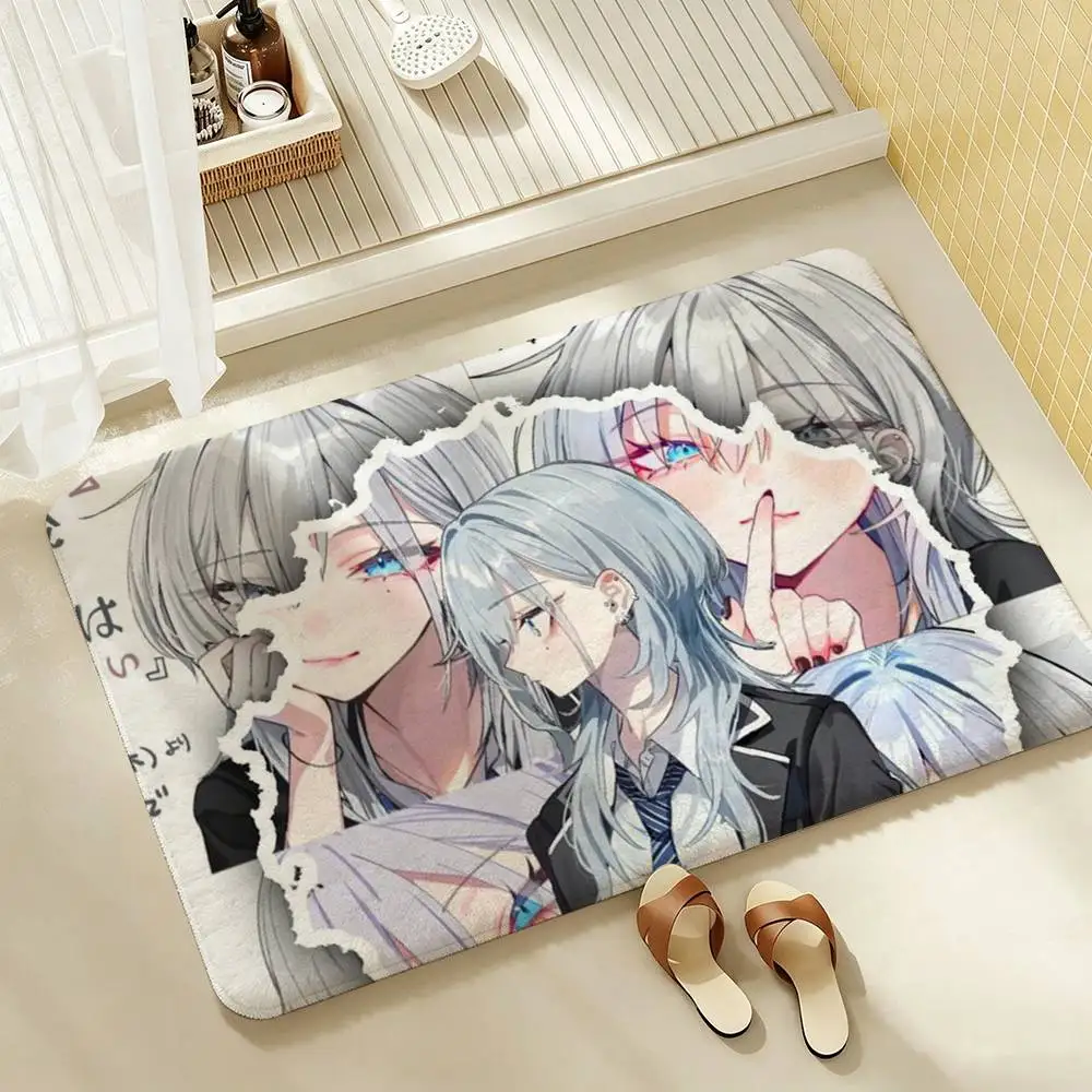 Haimiya Senpai Wa Kowakute Kawaii Shower Room Absorbent Small Floor Mat Soft Comfortable Decorative Foot Mat