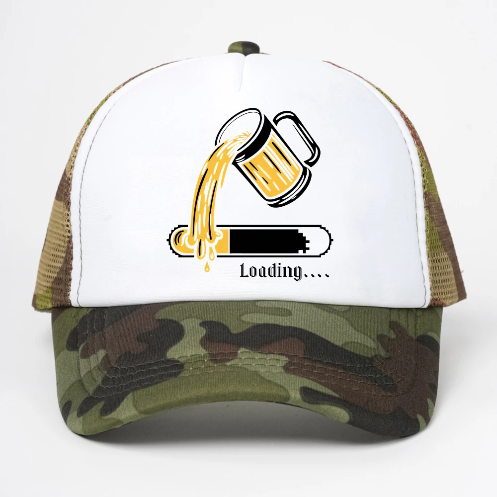 Beer Loading Funny Baseball Cap summer Adjustable Outdoor Street Style sun hat unisex casual breathable mesh trucker hats