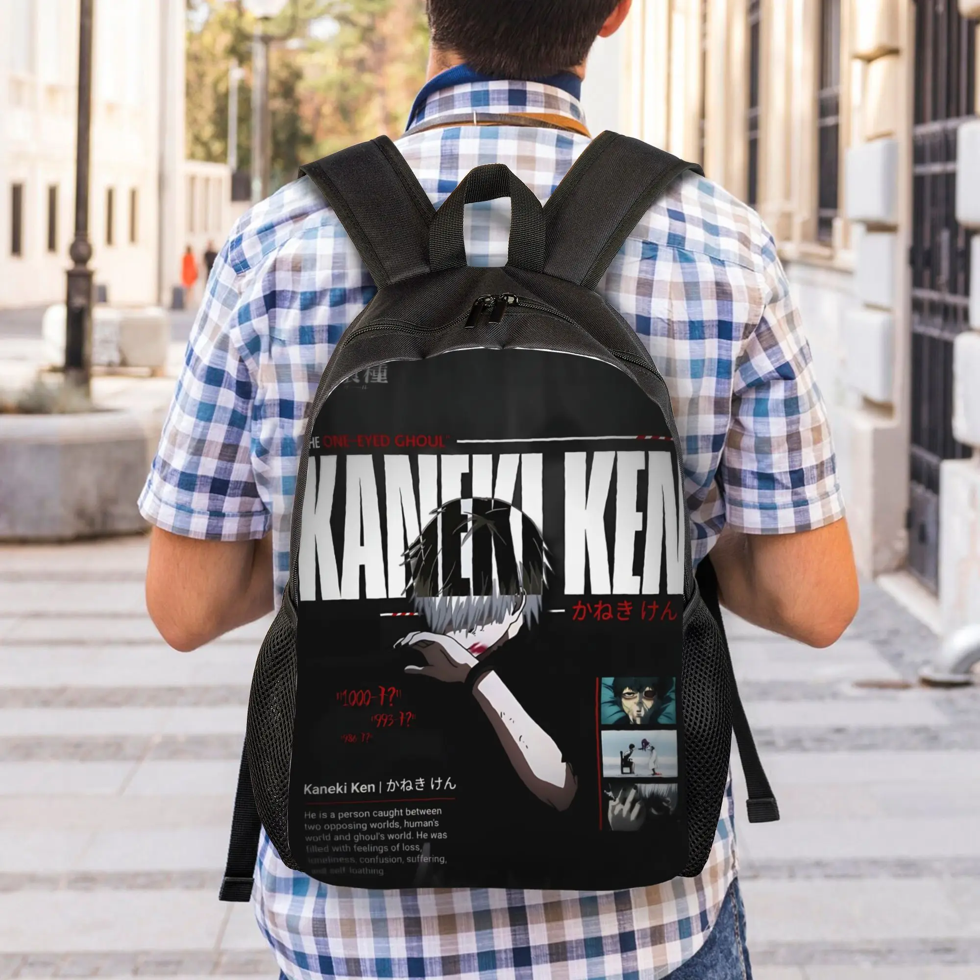 Fashion Halloween Tokyo Ghoul Kaneki Backpacks Its Bag  mochila Journey Retro Washable Rucksack