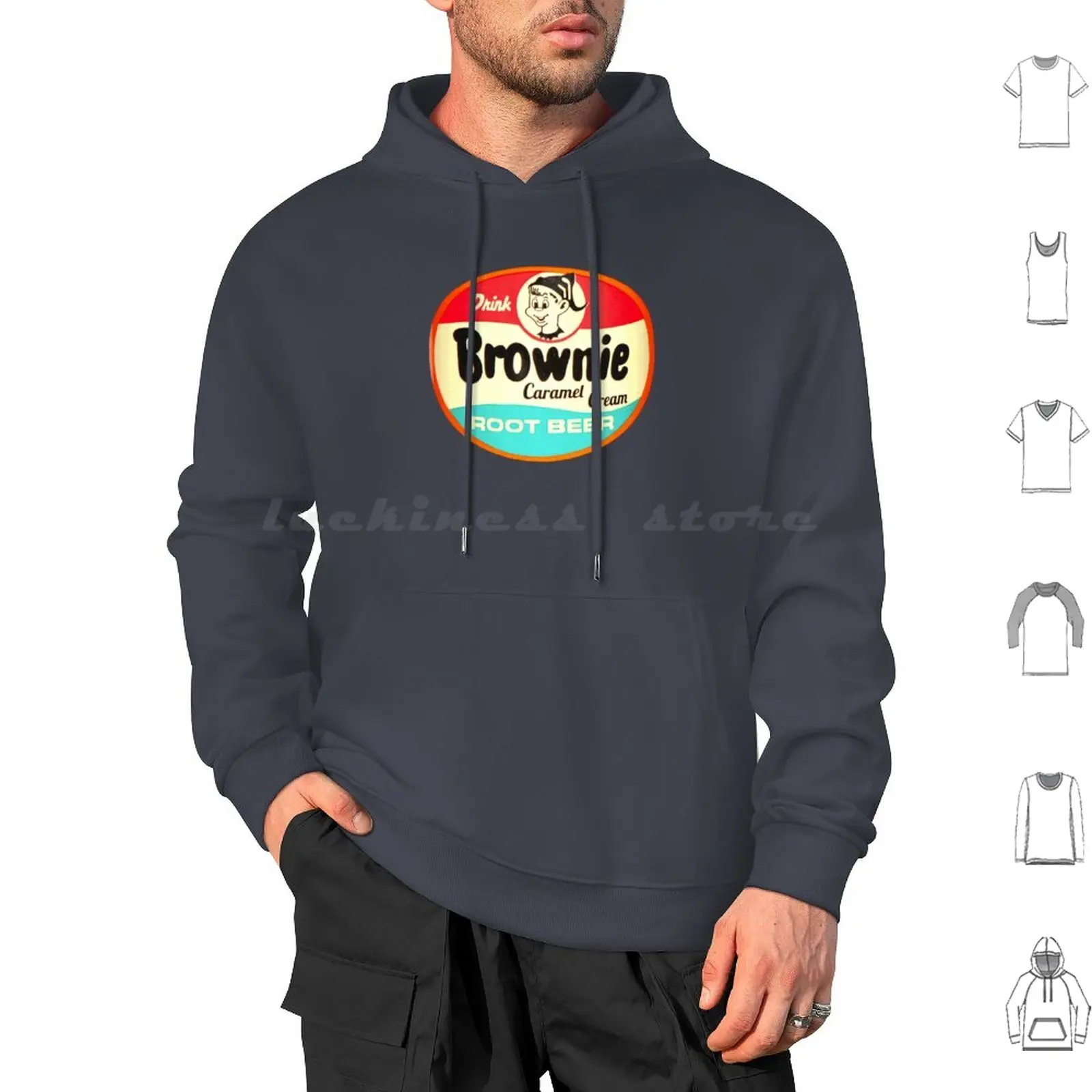 Brownie Caramel Cream Beer Hoodies Long Sleeve Brownie Caramel Cream Beer Soda Beer Vintage Retro Nostalgia Logo