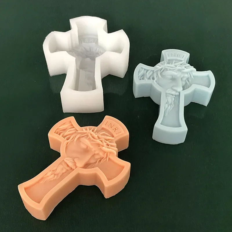 3D Jesus Cross Statue Silicone Mold Jesus Kobe Candle Silicone Mold Candle Mould Greek Mythology Resin Mold Gypsum Mould