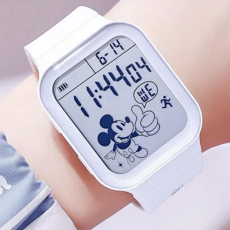 Disney micky mouse crianças relógio de pulso digital retângulo dial astronauta taikonaut menino menina unisex estudante adolescente pulseira