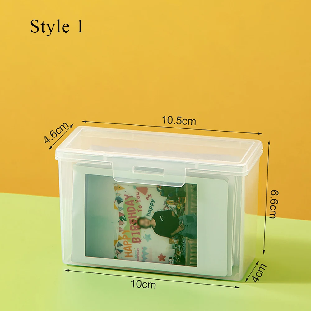 Transparent Mini Card Storage Box Small Dental Floss Storage Box Plastic Photo Card Container Card Holder Desktop Organizer