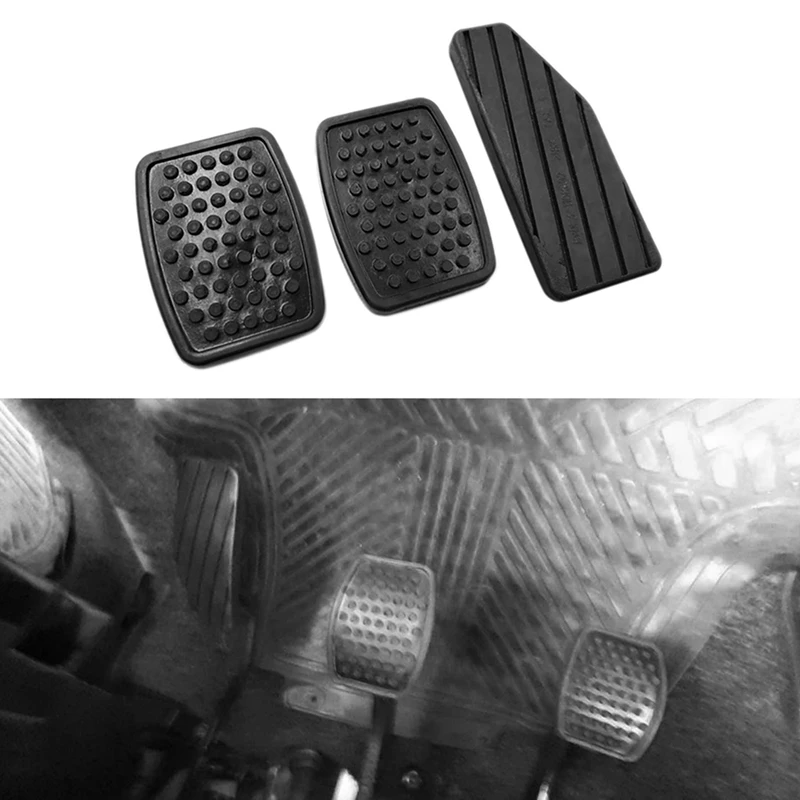 3PCS Car Accelerator Clutch Brake Pedal Rubber Pad Pedal Cover Kit For Suzuki Swift 49451-60B00