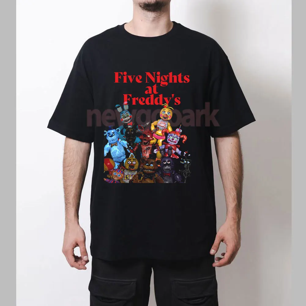 Men's T Shirt Five Nights At Freddys Vintage T-shirt Woman Man Horror Game Short Sleeve Round Collar Cotton Graphic T Shirts