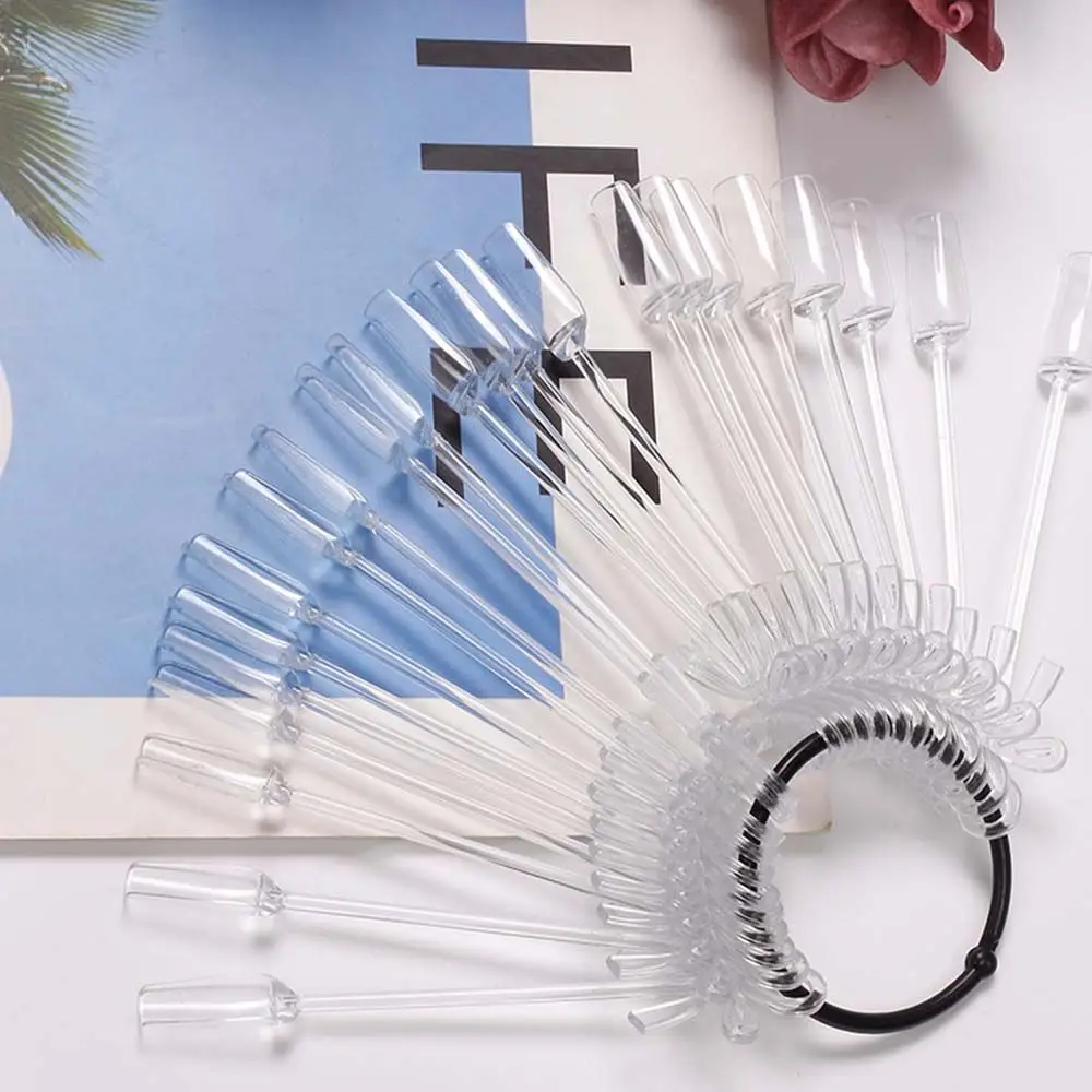 Bowknot Fan Shaped UV Gel Display Chart Nail Color Palette Nail Polish Practice False Nail Display Stick Nail Display Stand