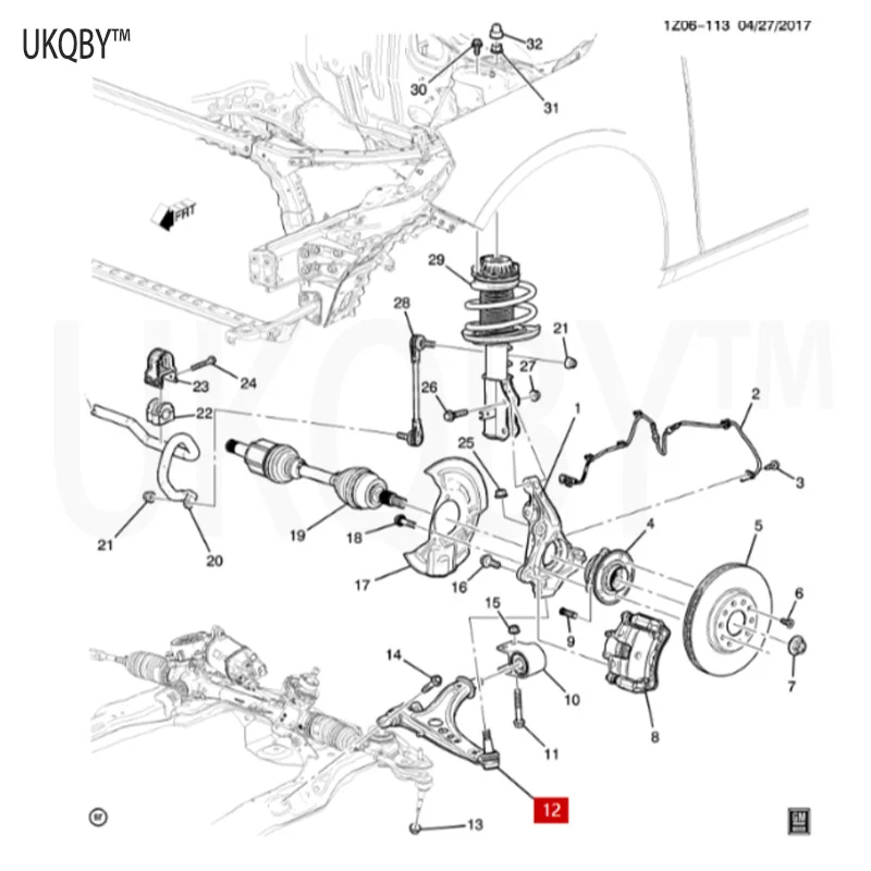 Suitable for 17-19 Ch ev ro le t Ma li bu X L La Cr os se right front triangle arm lower support arm lower suspension 23421069