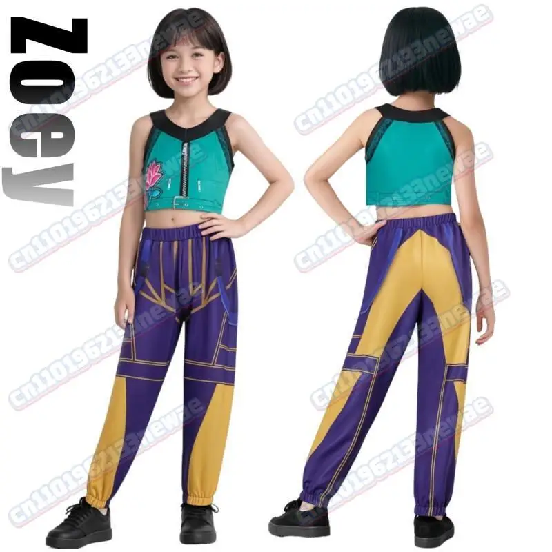 2025 신작 영화 K팝 미라 루미 조이 데몬 헌터스 코스프레 의상 (여아용) 할로윈 무대 3D 프린팅 패턴 롤플레잉 의상