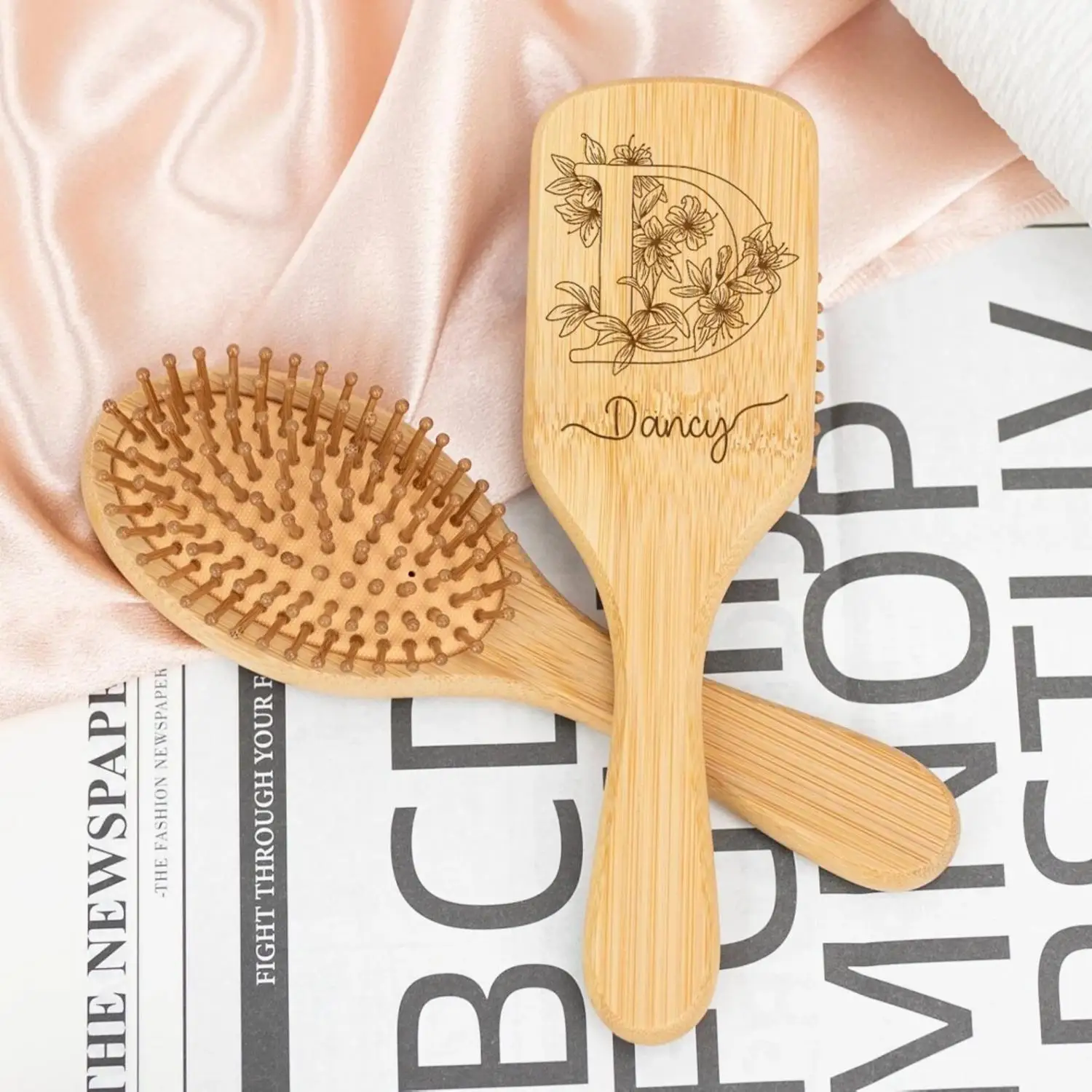 

Personalized Wood Hair Brush Bridesmaid Proposal Gift Custom Hair Brush Mothers Day Gift for Her Girl Sleepover Daughter Gift