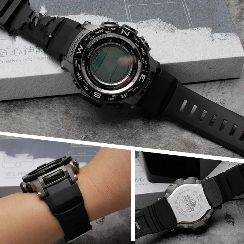 عالية الجودة 18 مللي متر استبدال معصمه ل كاسيو PRG-260/550/250/PRG500 PRW-3500/2500/5100 مطاطا مقاوم للماء سيليكون حزام